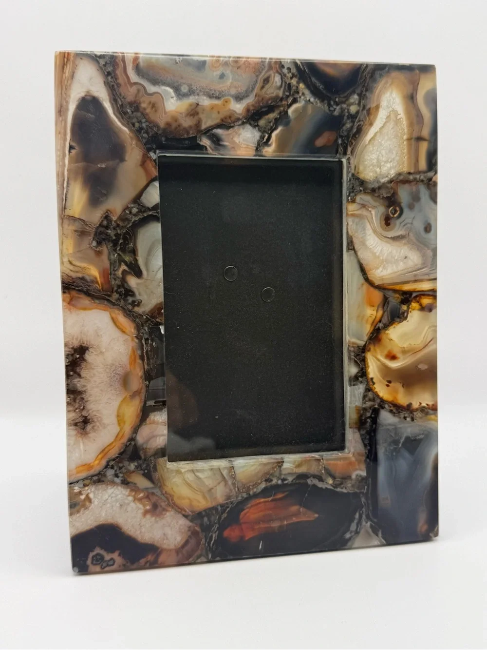 Agate Stone Photo Frame - Brown Accent